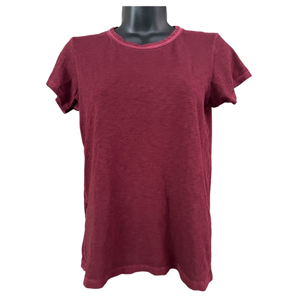 Rag & Bone Maroon, Relaxed Short Sleeve Tee